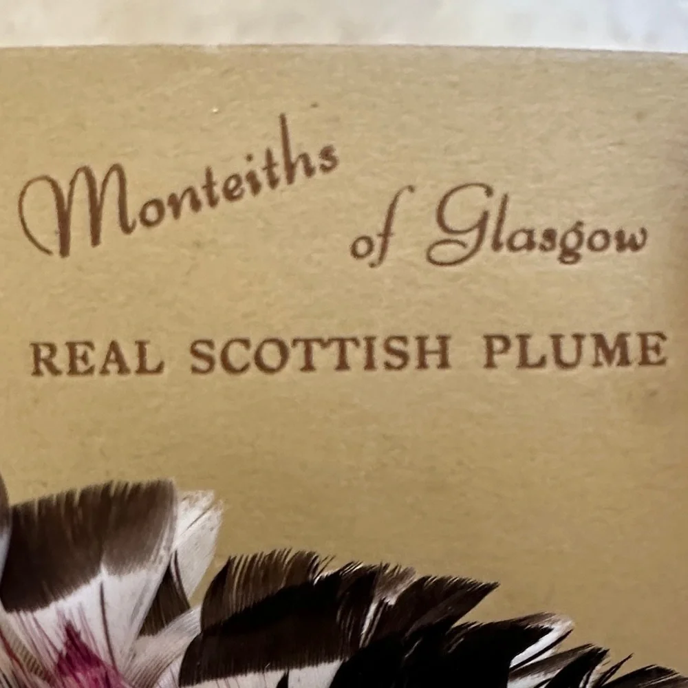 REAL SCOTTISH PLUME BROOCH Feather Brooch with Silver Accent
